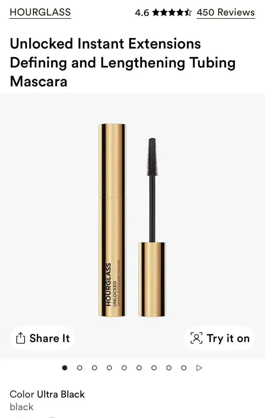 Hourglass Unlocked Instant Extensions Defining& Lengthening Tubing Mascara